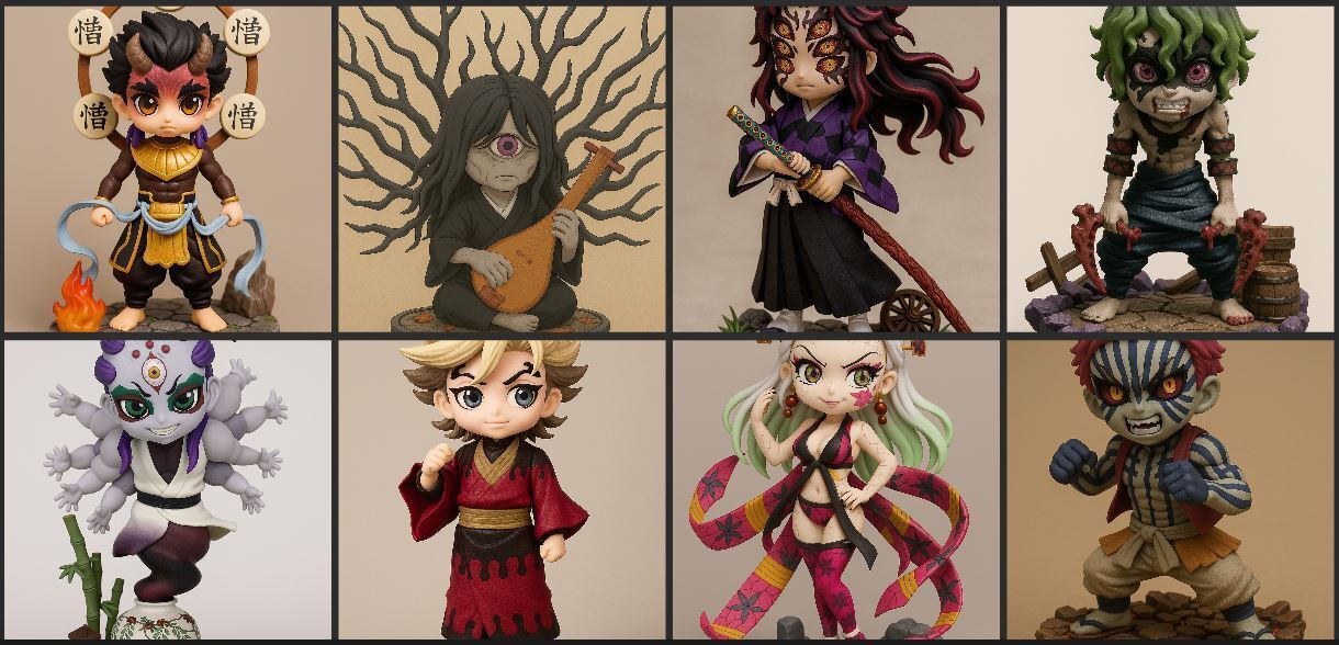 Mega Pack – Eight Upper Moons in Qposket – Demon Slayer: Kimetsu no Yaiba